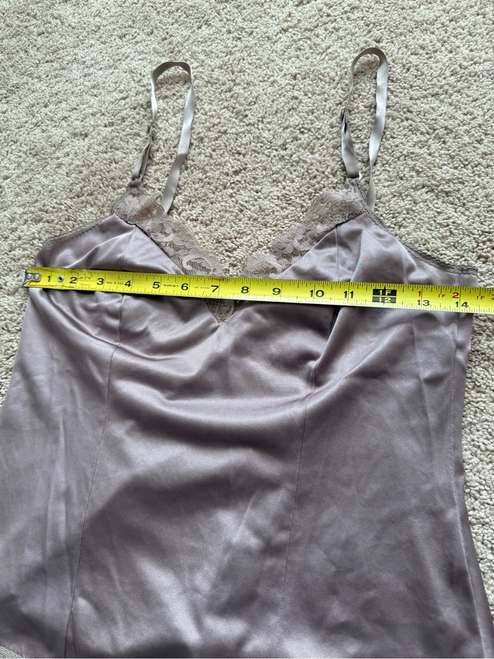 Vintage Sweet Nothings Maidenform Mauve-Taupe Midi Slip Skirt and Camisole - Picture 3 of 10